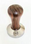 58.5 mm Tamper for IMS and E&B, Lab Competition Filter Baskets, Italian Walnut and INOX Steel. Flat Bottom.