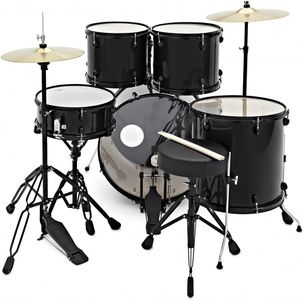 Gear4music Acoustic Drum Kit – Black