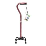 Drive Medical Hugo Adjustable Quad Cane, Rose, Small Base 1 Count