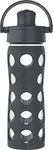 Lifefactory 16oz Active Flip Cap, Carbon Glass Water Bottle