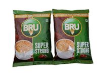 Bru Coffee Powder, Bru Instant Coffee Powder, Bru Super Strong Coffee (Special Catering) Pack Of 2 (Each 200 Gram) Free A.Mangals Rose Milkshake Powder, Packet