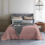 Bright Décor Waffle Weave Blanket King Size - Lightweight Washed Soft Breathable Blanket for All Season - Perfect Blanket Layer for Couch Bed Sofa 108 x 90- Rose Pink Waffle King (108" x 90") Blanket