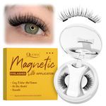 QUEWEL Magnetic-Eyelashes with Applicator, Portable Magnetic-Lashes with Applicator, Upgrade 2 Magnets False Eyelashes, Easy to Wear and Remove (Magnetics NZH-A)