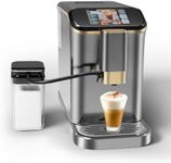 Super Automatic Espresso Machine 20 Bar With Milk Frother, Fully Automatic Bean to Cup Espresso Cappuccino and Latte Iced Coffee Maker Built-In Burr Grinder, Milk Container, Intuitive Touch Display