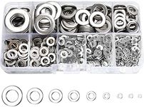 800 Pcs 304 Stainless Steel Flat Washers for Screws Bolts, Fender Washers Assortment Set, Assorted Hardware Lock Metal Washers Kit (9 Sizes-M2 M2.5 M3 M4 M5 M6 M8 M10 M12) for Home, Factories etc YLYL