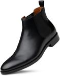 Dunross & Sons Jayden Mens Black Chelsea Boots, Ankle Boots – Premium Italian Men’s Leather Dress Boots w/Padded Footbed – Genuine Black Leather Boots for Men