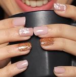 Lick - Press On Nails Nude and 6 Floral Print Artificial Nails Set - Press On Nails, French Nails, Nail Art Kit (No Glue Needed)- Set of 30