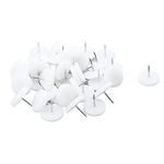 Antrader 25mm/1" Dia. Nylon Slider Glides Nail-on Furniture Table Chair Sofa Feet Leg Skid Tile Floor Protector Pad 40pcs, White