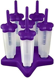 Tovolo Popsicle Molds with Sticks (6-Pack, Star Pop) - Reusable Ice Pop Molds & Sticks for Homemade Flavored Ice Pops & Frozen Snacks - Popsicle Maker with Stand, Dishwasher Safe & BPA-Free - Purple