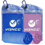 YQXCC 2 Pack Cooling Towel (120x30 cm) Ice Towel for Neck, Microfibre Cool Towel, Soft Breathable Chilly Towel for Yoga, Golf, Gym, Camping, Running, Workout & More Activities