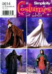 Simplicity 0614 Sewing Pattern Costume Wizard Lord of Rings Hooded Cape Size XS - XL