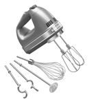 KitchenAid 9-Speed Digital Hand Mixer with Turbo Beater II Accessories and Pro Whisk - Contour Silver (8.9D x 20.3W x 15.2H Centimetres)1 Size