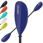 WONITAGO Kayak Paddles with Alloy Shaft and PP Blade, Floating Kayaking Oars, Adjustable 210-230 cm/82-90 Inches, Blue