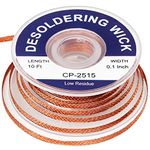 Lesnow solder wick braid 10ft Length Desoldering Wick Braid Remover Tool Solder Sucker 1 piece No-Clean soldering Wick Wire Roll and Disassemble Electrical Components