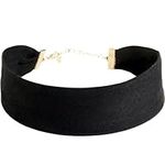 STACKABLE CREATIONS Wide Velvet Thick Black Choker Necklace for Women Girls, 90s Ribbon Neck Collar