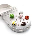 3D Sports Charms for Croc Shoe Decoration, Basketball Baseball Hockey Lacrosse Softball Soccer Football Sneakers Gift for Boys Kids Teens and Adults 6pcs(Sports)