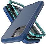 YmhxcY for iPhone 11 Pro Max Case Shockproof Dropproof Dust-Proof Drop Proof 3-Layer Durable Phone Case Heavy Duty Protection Phone Case Cover for Apple iPhone 11 Pro Max 6.5"-Blue/Turquoise