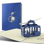 Ski gift, pop-up card, voucher for skiers, travel voucher, T11