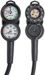 SEAC Unisex's Console 3 Pressure, Depth Gauge and Compass for Scuba Diving, Scale 0-70 mt and 0-400 bar, Black, Standard