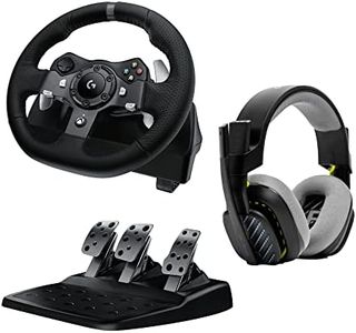 Logitech G G920 Driving Force Volante de Carreras y Pedales + A10 Auriculares Gaming Gen 2 con Cable, Auriculares Over-Ear para Gaming, para Xbox Series X|S, Xbox One, Nintendo Switch, PC - Negro