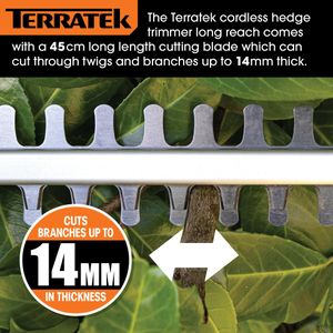 Terratek 20V Cordless Hedge Trimmer – Lightweight Garden Tool