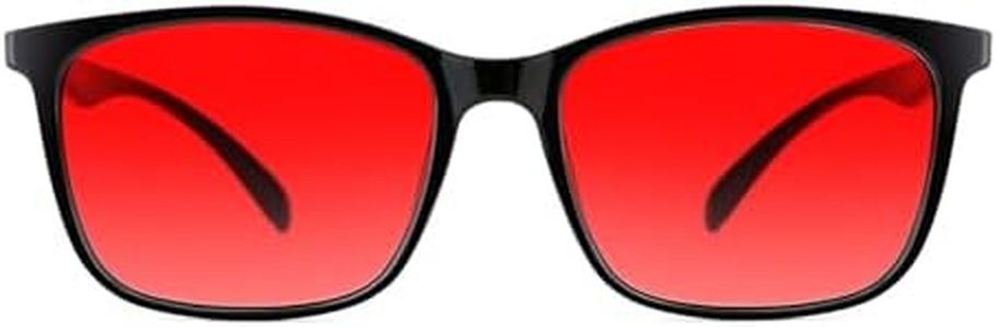 TIJN Sleep Glasses for 99.9% Blue Green Light Blocking Dual AR Coatings Red Lens for Computer Gaming Reduce Eyestrain, TR90, Black