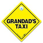 Grandad's Taxi Sign Pink Taxi, Grandad's Taxi Car Sign, Grandad's Taxi Sign, Pink London Black Taxi Cab Sign, Black Cab Taxi Sign For Grandads, Elderly Driver Sign 14cm x 14cm