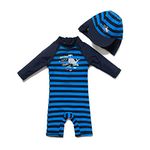 upandfast Baby L/S Sleeve Bathing Suit Infant One-Piece Rashguard (Navy,9-12 Months)