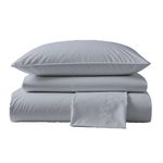 Peru Pima, Queen Size Bed Sheet Set, 4 Piece Bedding, 285 Thread Count, Breathable & Cooling Sheets, Percale, 100% Peruvian Pima Cotton, Slate Solid Color