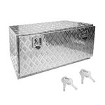 Edicapo 36" x 18" x 18" Truck Tool Box Pickup Truck Bed Toolbox Heavy Duty Aluminum Underbody Truck Box Compatible With RV Trailers Storage Organizer with Lock & Keys Silver