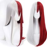 Anogol Hair Cap+Silver Half Red Lon