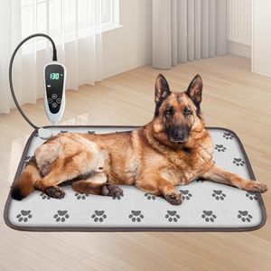GOLOPET Large Dog Heating Pad 34x21in with Smart Thermostat Switch and Power Line Protection Tube,Obtained MET and UL Dual Certification,Waterproof Pet Heating pad, Suitable for Dogs of All Ages
