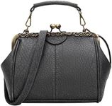 Donalworld Women Retro Hollow out PU Leather Handbag M Gry