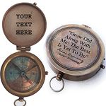 Personalized Gift for Boyfriend Husband Engraved Compass | Your Custom Text Engraved Gift for Wife Girlfriend on Birthday Valentine Christmas Anniversary