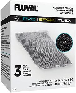 Fluval Spec/Evo/Flex Activated Carbon, Replacement Aquarium Filter Media, 3-Pack, A1377,Black