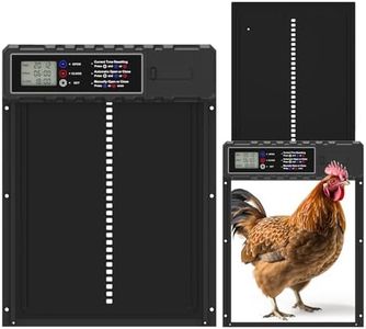 KACNON Aluminium Automatische Hühnerklappe - Elektrische Hühnerklappe mit Wasserdicht Großes Display, Timer, Klemmschutzfunktion - Hühnerklappe Automatisch für Hühner, Ente, Gans, Häschen, Kratzfest