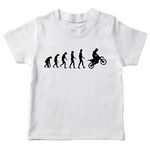 lepni.me Kids T-Shirt Motocross Evolution Dirt Bike Motorcycle Gear Racing Wear Motorbike Off-Roading (3-4 Years White Black)