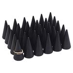 FINGERINSPIRE 30 Pcs Wood Cone Ring Holder Finger Jewelry Display Stand（BurlyWood 25x50mm） Ring Display Stands Organizer DIY Craft for Retail Jewelry Organizer Holder