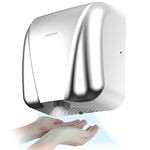 interhasa! Hand Dryers Stainless Steel Heavy Duty Jet Cube High Speed 1800W for Home Commercial Bathroom, ISO9001 Approved