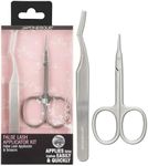 JAPONESQUE False Eyelash Applicator Kit, Stainless Steel Scissors And Tweezer Applicator Duo - Two Piece Kit For Easy, Natural Looking False Eyelashes, Works On Strips and Lash Clusters