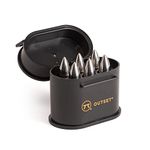 Outset Stainless Steel Whiskey Stone Set, 6 Ammo Shaped with Case