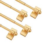 Coquilles Multi-Use Adjustable Magnetic Curtain Rods for Doors, Windows, Tool Boxes, 16-28 Inch, Easy Installation，4-Pack，Gold