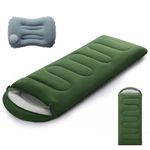 Sleeping Bags for Adults & Kids Lightweight Waterproof 3-4 Season Warm with Inflatable Pillow–Compact Portable Sleeping Bag for Cold Weather Camping, Hiking, Travel, Indoor/Outdoor Use