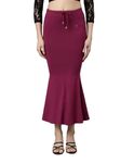 TWIN BIRDS Super Soft Viscose Elastane Fabric Beet Root Coloured Saree Skirt/Saree Shaper/Saree Shapewear for Women - (L)