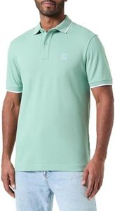 BOSS Men's Passertip Polo Shirt, Light/Pastel Green339, M