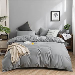 KAREVER Silver Grey Comforter Set Cal King Bright Gray Beddig Set for Kids Teens Adult Solid Silver Color Bedding Set 3 Pieces with 2 Pollowcases Lightweight Durable Gray Comforter
