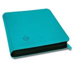 Card Guardian - 12 Pocket Premium Binder with Zipper for 480 Cards - Side Loading Pockets for Trading Card Games TCG (Teal)