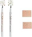 Freckle Pen Waterproof 2 Colors,Natural Lifelike Faux Face Freckle Makeup Pen,Magic Freckle Color,Waterproof Longlasting Soft Small Sopt Pen,For Natural Effortless Sunkissed Skin Makeup(2packs)