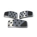Mopar 82214268 Pedal Kit Bright Stainless Steel covers with Black Rubber Pads - for Manual Transmission (Gas, Brake and Clutch),