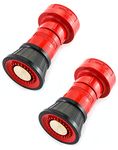 QWORK Fire Hose Nozzle, 2" Heavy Duty NPSH/NPT Thermoplastic Constant Flow Fog Nozzle, Fire Equipment, 2 Pack